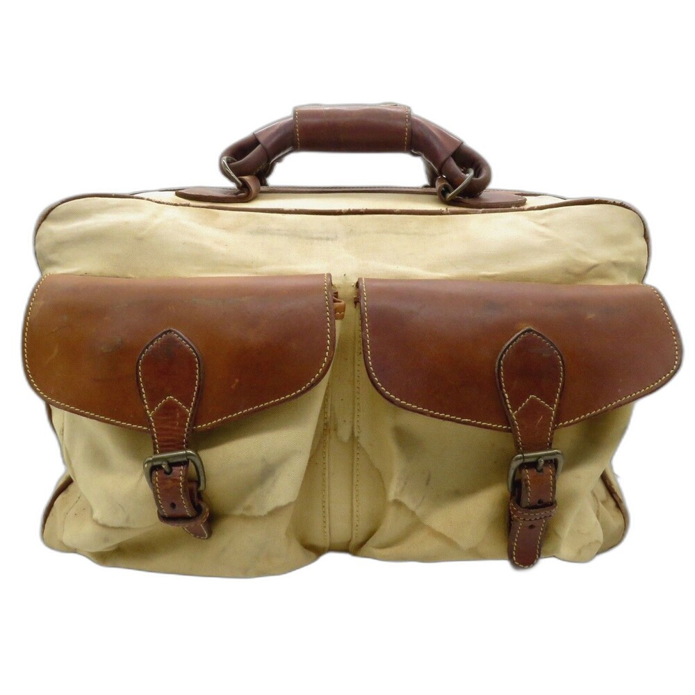 Vintage Timberland Canvas And Leather Duffle Bag